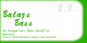 balazs bass business card